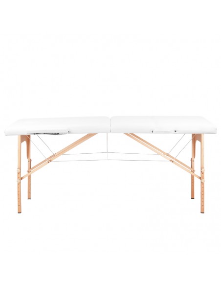 2-section folding massage table, wood comfort, white
