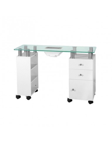 Glass desk with 013b absorber, white