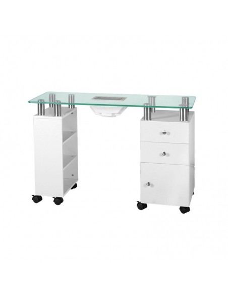Glass desk with 013b absorber, white
