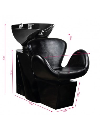 Gabbiano amsterdam hair wash unit black / black bowl