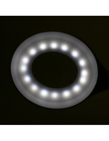 Ring led lamp snake on the desk white