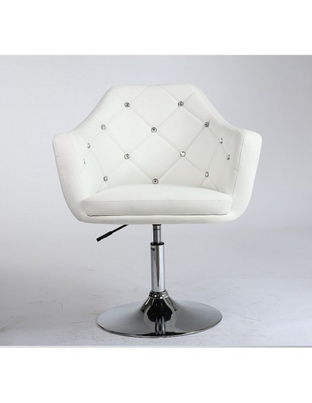 White. Beautiful salon chair. Unique chair for beauty salon, hairdresser and nail salon. Bella Furniture Chair White BFHC830