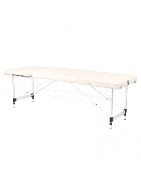 Folding massage table, aluminum comfort, 3-section cream
