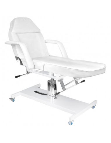 Cosmetic chair hyd. basic 210 white on wheels