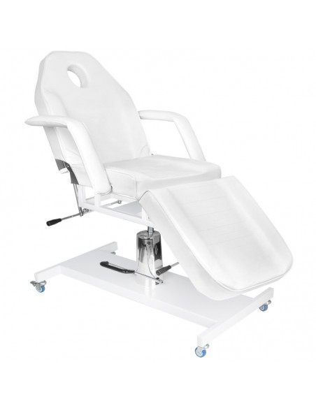 Cosmetic chair hyd. basic 210 white on wheels