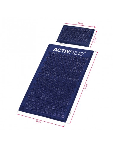 Activfizjo premium natural navy blue acupressure mat with a pillow