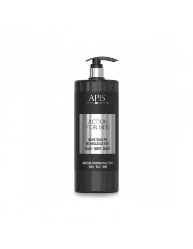 Apis action for men moisturizing body wash gel 3in1, 1l