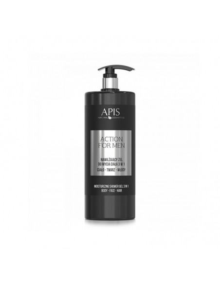 Apis action for men moisturizing body wash gel 3in1, 1l