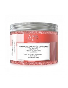 Apis cranberry vitality, revitalizing bath salt with cranberry and lemongrass, 650 g