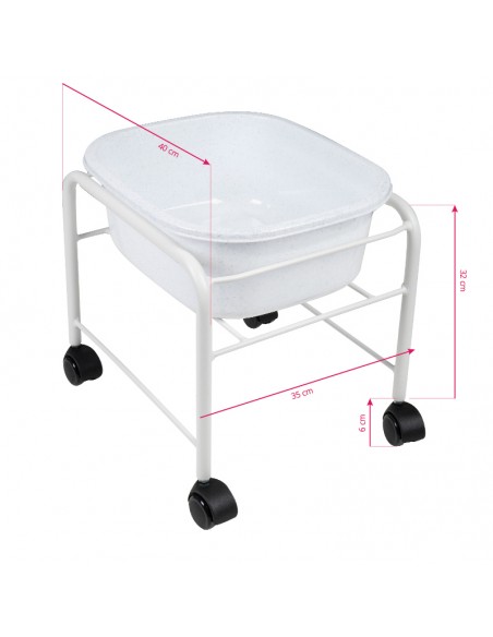 Simple pedicure tray with white wheels