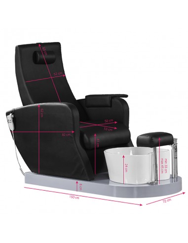 SPA ARMCHAIR FOR PEDICURE AZZURRO 016A BLACK WITH HYDROMASSAGE
