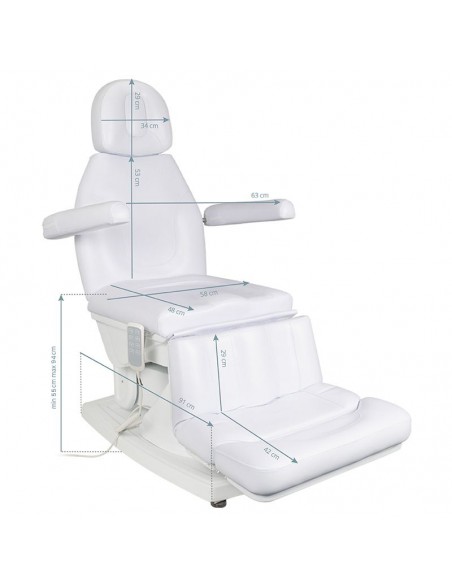 Electro-floor cosmetic chair kate 4 strong. white