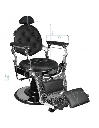 Gabbiano Barber Chair Giulio silver black