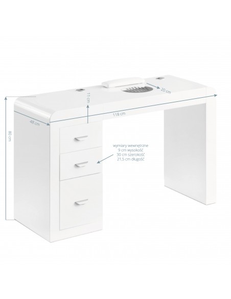 Cosmetic desk 312 white right