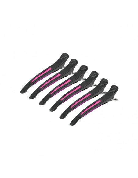 Clamps hairdressing clips for hair e-13 6 pcs 11.5 cm mix neon