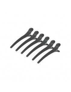 E-32 Hairdressing Clamps 6 pcs 11.5cm Black