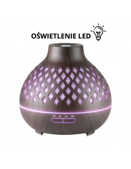 Aroma diffuser air humidifier spa 10 dark wood 400ml + timer