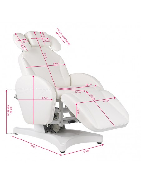 Eyelash treatment chair Ivette professional electric white
