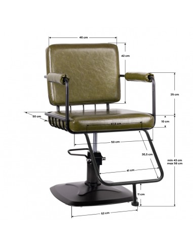 GABBIANO HAIRDRESSING CHAIR KATANIA LUFT GREEN
