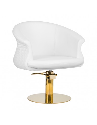 Gabbiano hairdressing chair Wersal white gold