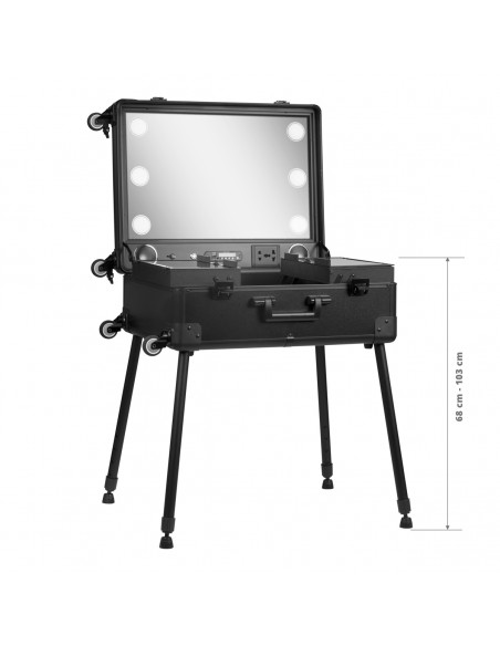 BOX PORTABLE STAND WITH BLACK SPEAKERS