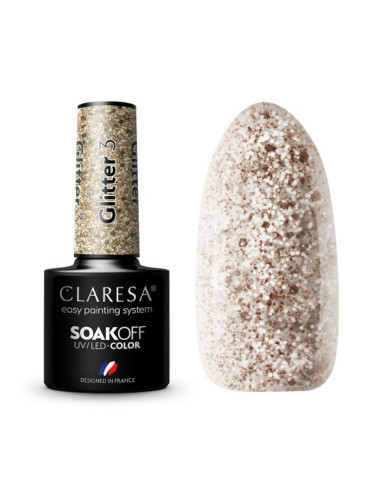 CLARESA Hybrid nail polish GLITTER 3 -5g