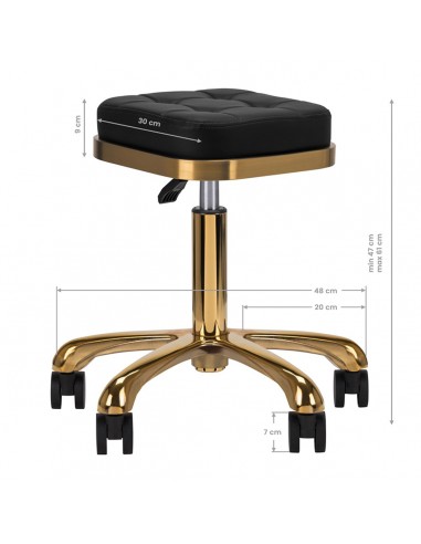 COSMETIC STOOL M-1645 BLACK GOLD