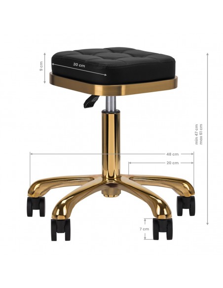 COSMETIC STOOL M-1645 BLACK GOLD