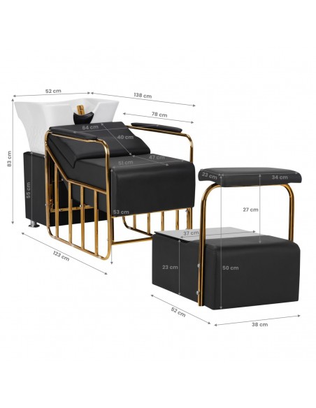 GABBIANO HAIR WASH UNIT MAYKA BLACK