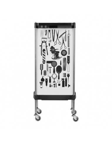 GABBIANO HAIRDRESSER TROLLEY X11-9 WHITE GRAPHICS