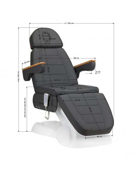 Electric cosmetic chair SILLON Lux 273b 3 actuators gray