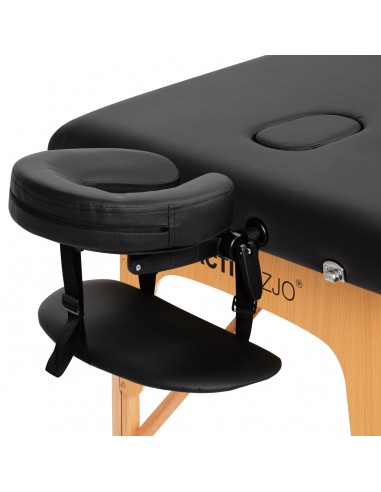 WOODEN FOLDING MASSAGE TABLE COMFORT ACTIVFIZJO LUX 3-SECTIONS 190X70 BLACK