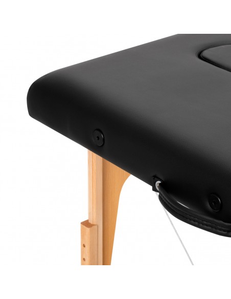 WOODEN FOLDING MASSAGE TABLE COMFORT ACTIVFIZJO LUX 3-SECTIONS 190X70 BLACK