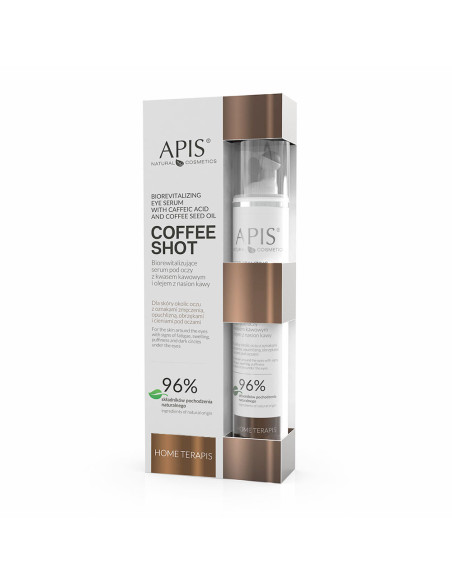 Apis coffee shot home terapis, biorevitalizing eye serum with coffee acid and coffee seed oil 10 ml