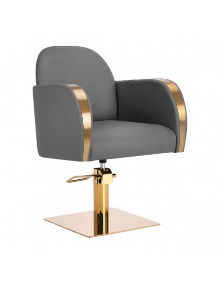 Gabbiano hairdressing chair Malaga gold grey