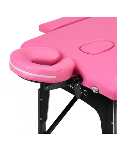 Folding massage table wooden Activ Fizjo comfort 2 segment pink black wood