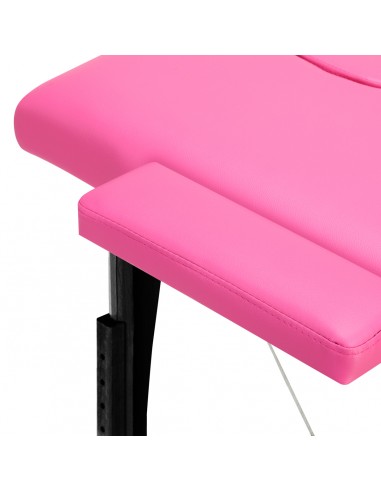 Folding massage table wooden Activ Fizjo comfort 2 segment pink black wood