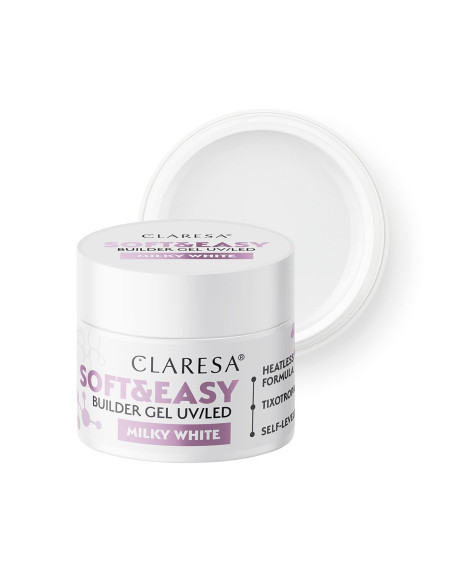 Claresa building gel Soft&Easy gel milk white 90g