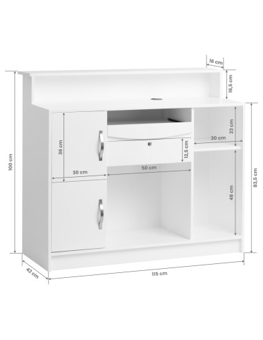 Gabbiano Reception Desk G26B White