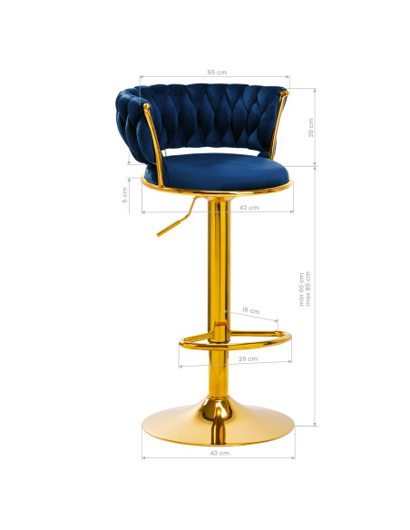 4Rico Bar Hocker QS-B313a navy velvet