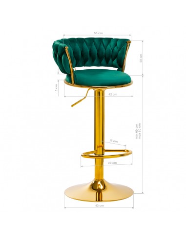 4Rico Bar Hocker QS-B313a green velvet