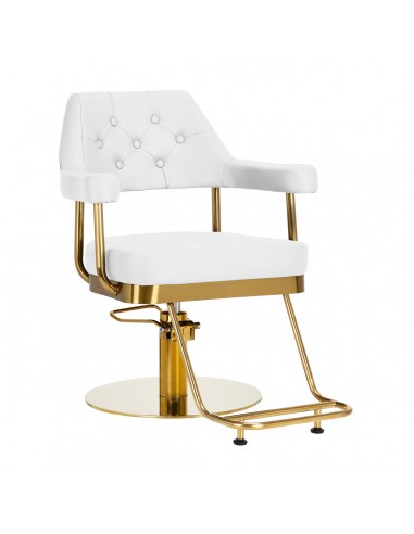 Gabbiano hairdressing chair Granda gold white
