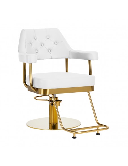 Gabbiano hairdressing chair Granda gold white