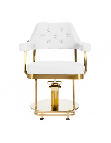 Gabbiano hairdressing chair Granda gold white
