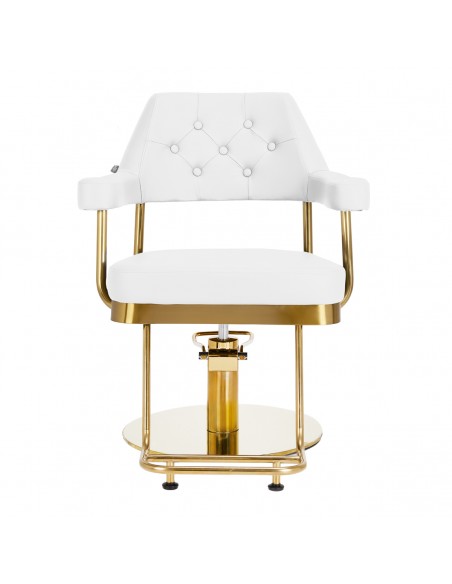 Gabbiano hairdressing chair Granda gold white