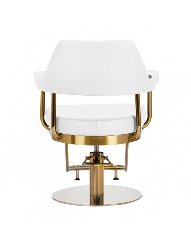 Gabbiano hairdressing chair Granda gold white