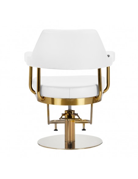 Gabbiano hairdressing chair Granda gold white
