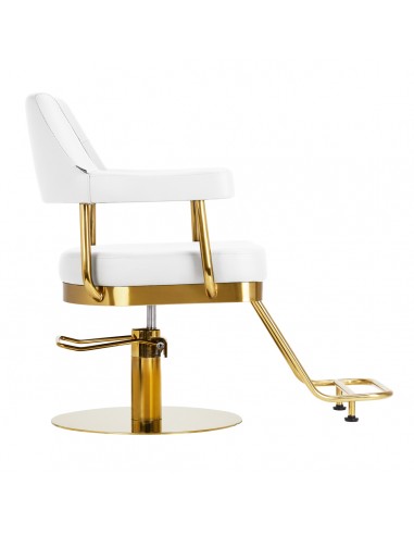 Gabbiano hairdressing chair Granda gold white