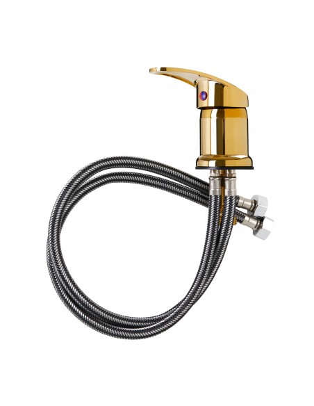 Faucet for a hairdressing wash unit, gold