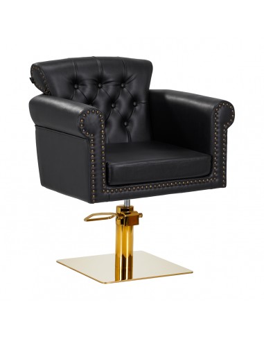 Gabbiano Berlin hairdressing chair, black and gold